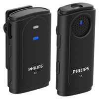PHILIPS 飞利浦 无线领夹麦克风小蜜蜂一拖二收音麦声卡直播麦克风设备收音器Vlog手机相机电脑IOS安卓通用DLM3542N