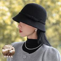 宏达 秋冬女士羊毛渔夫帽子保暖显脸小高级感时尚防风盆帽