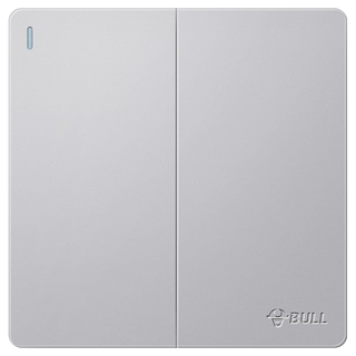 BULL 公牛 开关插座 G12系列 二开双控开关 86型面板G12K212 奶油风太空银