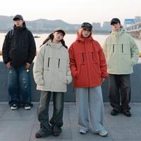 爱威亚 Avia 宽松冬季女士休闲连帽棉衣百搭拼色户外保暖情侣棉袄运动外套帽衫