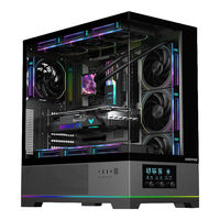 安耐美Pano D58机箱白色(空调海景房/支持360水冷/支持背插主板/ATX主板/温度显示屏/TYPE-C/显卡竖装) PANO D58黑色