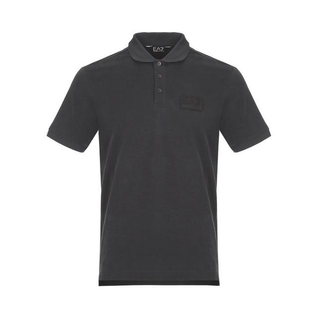 EA7 刺绣柔软弹力舒适商务休闲简约翻领Polo衫男式