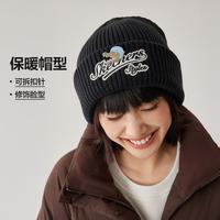 斯凯奇 【高级感刺绣LOGO】25年冬季款针织帽女保暖毛线帽男