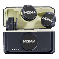 猛玛 MOMA Lark Mix 一拖二无线领夹麦克风猛犸手机相机直播vlog户外采访微小型纽扣收音麦全能版黑色