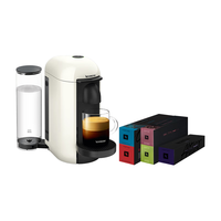 Nespresso【万物经济学同款】奈斯派索 Vertuo Plus VP胶囊咖啡机套装全自动含咖啡胶囊 nes咖啡机 Plus优雅白及甄选咖啡5条装