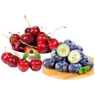 京鲜生 云南蓝莓15mm+4盒+JJ级智利车厘子5斤 水果礼盒 源头直发