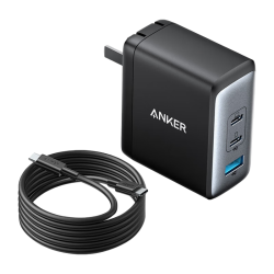 Anker 100W氮化镓充电器数据线套装 多口pd大功率type-c快充 适用苹果18MacBook华为笔记本电脑插头