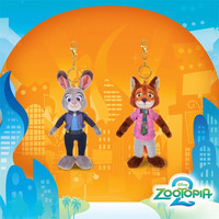 迪士尼(Disney)《疯狂动物城2》系列尼克朱迪盖瑞狸宝宝伯特毛绒玩偶挂件钥匙扣 尼克毛绒挂件