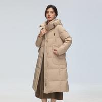 雪中飞 【加厚保暖】女式长款羽绒服冬季户外防寒保暖过膝廓形羽绒外套女