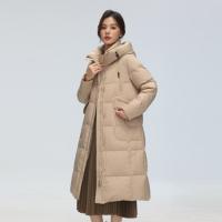 限尺码：雪中飞 女式长款羽绒服冬季户外防寒保暖过膝廓形羽绒外套女