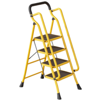 曾高 家用梯子折叠室内爬梯带扶手人字梯便携 柠檬黄5步26*38踏板梯 【柠檬黄5步】26*38踏板梯