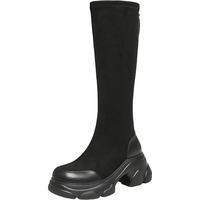 他她 喵爪系列TATA他她厚底弹力靴女加绒保暖长靴