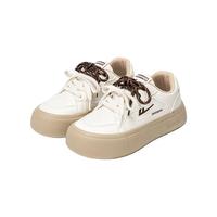 回力厚底德训鞋2025夏季女鞋复古休闲百搭配裙子小白鞋板鞋子 米色 37