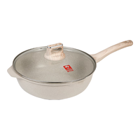 康巴赫轻颜煎炒锅不粘锅麦饭石色家用平底炒菜锅电磁炉通用 （适用1-3人） 30cm 轻颜系列不粘煎炒锅 30cm