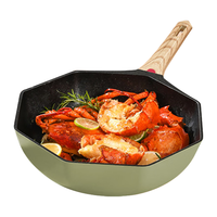 美浓烧（Mino Yaki） 美浓烧 八角炒锅不粘锅少烟不挑炉灶煎锅炒锅加硅胶铲子 八角炒锅+绿锅铲