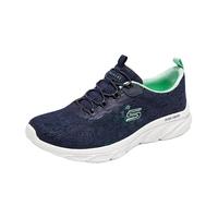 斯凯奇(SKECHERS)2024春季女士休闲鞋104346 海军蓝色/浅绿色/NVAQ 35.5