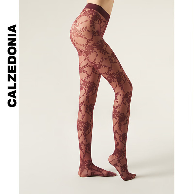 Calzedonia 意大利 40D花卉提花哑光连裤袜丝袜 MODC2144 红色-5449