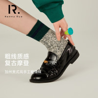 保暖服饰：Henny Rue 【89%棉】复古加厚保暖粗线学院风女中筒袜 4双