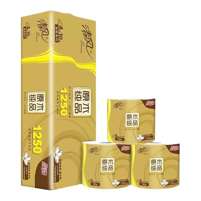 88VIP：清风 原木纯品系列 有芯卷纸 4层160g27卷