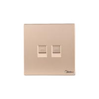 美的 Midea86型暗装超五类千兆二位双电脑插口网络宽带网口网线插座面板