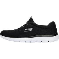 SKECHERS 斯凯奇 健步鞋女鞋缓震运动鞋橡筋一脚穿休闲鞋12980-BKW