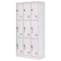 ZHONGWEI 中伟 更衣柜员工柜带门锁铁皮柜储物柜寄存包柜鞋柜浴室换衣柜九门更衣柜定制款