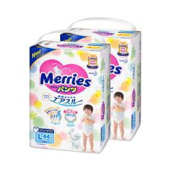 花王 日本花王妙而舒Merries超薄透气宝宝拉拉裤学步裤L44片*2