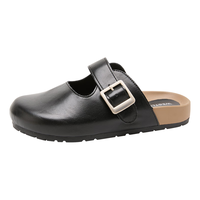 西遇厚底勃肯鞋女2025夏季外穿凉拖复古黑色一脚蹬包头半拖鞋 黑色 36 (230)