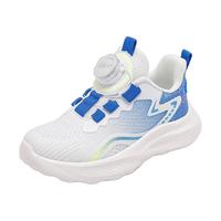 回力童鞋时尚儿童撞色运动鞋2024夏季透气男女童网面鞋子板鞋 白蓝 28码 内长约18cm