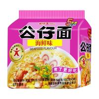 DOLL 公仔 香港公仔面袋装泡面速食海鲜方便面混合装整箱装多口味5连包夜宵