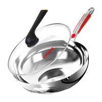 OLOFE 欧乐菲 无涂层不锈钢不粘炒锅有钛抗粘炒菜锅电磁炉燃气灶通用钛盾32cm 32cm钛盾炒锅