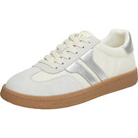 他她（TATA）撞色拼接德训鞋女休闲潮流粉色板鞋2024春商场同款WG801AM4 米白/银 35