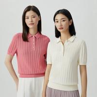 哥弟 女士POLO短袖针织衫