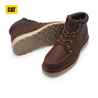 CAT 卡特24秋季男士户外休闲工装靴高帮复古单鞋 棕色 39