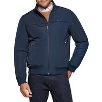 Tommy Hilfiger 汤米·希尔费格 男士高性能仿记忆飞行员夹克 防水运动外套 拉链口袋保暖海军蓝