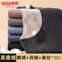 鸭鸭保暖内衣男士300g鹅绒天丝套装加绒加厚发热德绒无痕打底秋衣秋裤