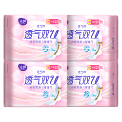 洁婷 透气双U日用卫生巾京东自营245mm40片秒吸防漏姨妈巾