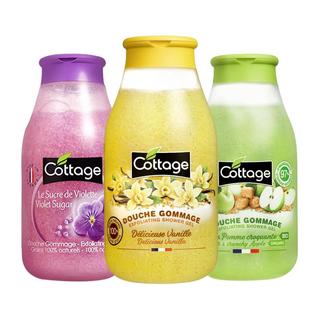 cottage法国磨砂去角质滋润保湿沐浴露乳液组合家庭套装男女