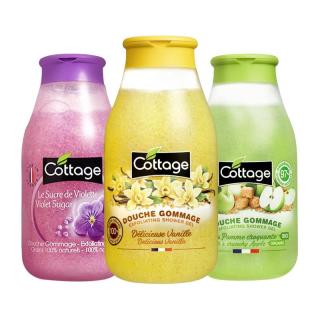 cottage法国磨砂去角质滋润保湿沐浴露乳液组合家庭套装男女