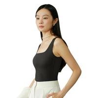 Sujibra/素肌良品 无痕打底 女士保暖背心 胸垫 气质黑【懒人自带胸垫背心】 S