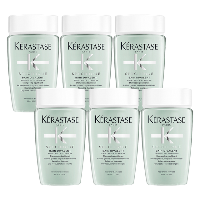 KÉRASTASE 卡诗 双重功能洗发水清爽控油无硅油洗发露80ml*6