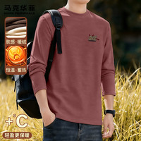 移动端、京东百亿补贴：马克华菲 FAIRWHALE 羊毛绒圆领衫2025秋冬季微胖男士修身显瘦不紧绷软糯贴身打底