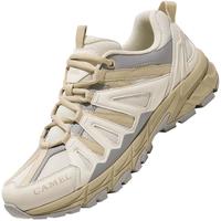 骆驼（CAMEL）【白鹿同款】户外登山鞋女鞋抓地耐磨休闲运动徒步鞋男鞋7052 白/米，男 42