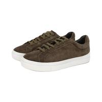 【100%牛皮革】男式潮酷极简风轻便系带反绒皮尖头休闲平底板鞋