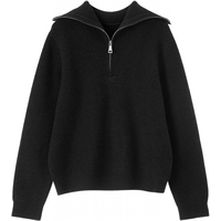 LAGOGO显瘦简约气质毛针织衫女拉谷谷软糯舒适套头百搭舒适毛衣 黑色 M 160/38