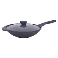Amercook不粘锅炒锅阿尔菲塔花岗岩炒菜锅麦饭石锅家用32cm燃气电磁炉通用