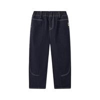 马骑顿（MQD）【萝卜裤】男童25秋季街潮宽松立体剪裁百搭水洗牛仔裤 原牛仔色 150