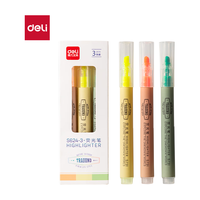 得力(deli)彩色荧光笔小包装 文具考试复习重点记号笔马克笔笔记手帐绘画 3支/盒S624-3 【小包装】荧光3色