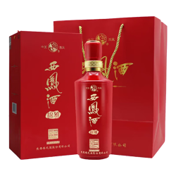 西凤酒 西凤 酒 红绵雅 52度凤香型 喜庆红瓶礼赠白酒 52度 500mL 1瓶