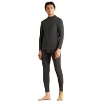 金利来男士保暖内衣男绵羊毛加绒加厚中高领冬季防寒发热秋衣秋裤套装 羊毛加绒加厚024-深花灰 XL